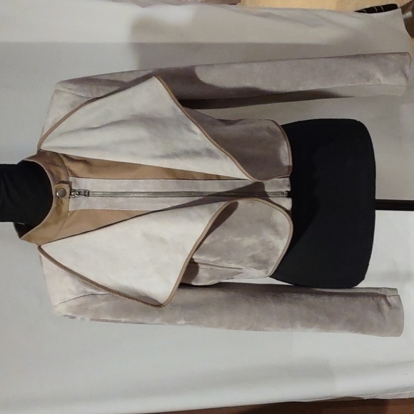 BCBG MAXAZRIA The Sloan CROPPED FAUX SUEDE JACKET - Picture 1 of 14
